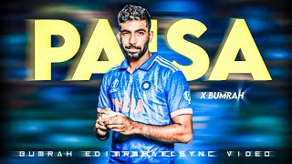 Paisa x Bumrah Beat Sync Edit Video 💕👑  Bumrah attitude Edit Status Video 🔥  OneEditx [upl. by Nosirb]