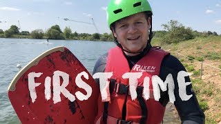 WAKEBOARD  First time wakeboarding at the cable park [upl. by Aisanahta]