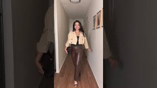 Leather pants are out fallfit outfitlookbook fashioninspo outfitoftheday lookbook ootd [upl. by Ial301]