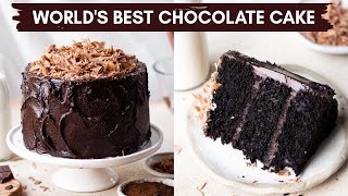 EGGLESS DEVILS FOOD CAKE  FROSTING  BEST EVER LAYERED CHOCOLATE CAKE RICH CHOCO FROSTING [upl. by Neirbo]