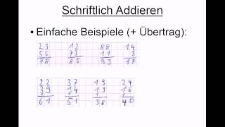 Schriftlich Addieren [upl. by Notyad42]