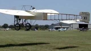 Rare flight of 1909 Bleriot at Pioneer Flight Museum Kingsbury Texas Museum Replica [upl. by Nrojb]