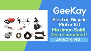 Geekay Electric Bicycle Motor Kit 24v 250w Unboxing and Product REVIEW EBike DIY  EVBasics [upl. by Ballou440]