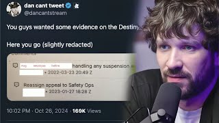 Dan EXPOSING Truth About Destinys Twitch Ban [upl. by Enelkcaj]