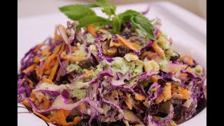 Red Cabbage Salad Recipe with Green Salad Dressing [upl. by Riehl815]