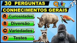 QUIZ VIRTUAL 77  Perguntas de Conhecimentos Gerais  Perguntas para gincana e torta na cara [upl. by Pravit]