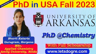 PhD in Chemistry in the USA at the University of Arkansas with Full Scholarship [upl. by Suki]