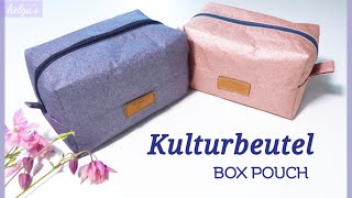 Kulturbeutel selber nähen  Box Pouch Tutorial [upl. by Bergquist740]