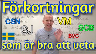 Vanliga förkortningar i samhället bra att veta SFI [upl. by Artenahs870]