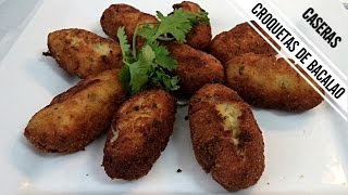 CROQUETAS DE BACALAO CASERAS  Recetas de Cocina [upl. by Anthe]