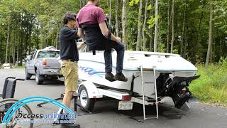 MultiLift  Using the Trailer Hitch Mount with Wheel Adaptor to Load into a Boat [upl. by Ahsiled]