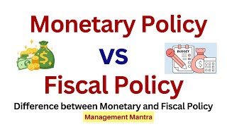 Difference between Monetary Policy and Fiscal Policy [upl. by Wehttam806]