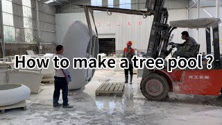 How to make a tree pool The process of producing circular tree planting ponds using concrete [upl. by Ossy]