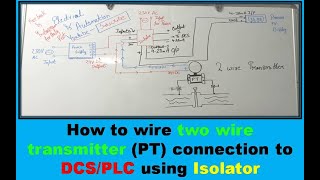 How to wire two wire transmitter PT connection to DCSPLC using Isolator and to local display [upl. by Joane163]