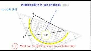 middelloodlijn in een driehoek geo [upl. by Cyprio]