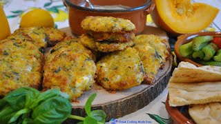 Oven Baked Pumpkin Patties Fritters  Κολοκυθοκεφτέδες με Κολοκύθα στο Φούρνο [upl. by Falkner]