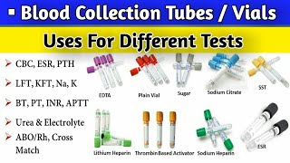 Blood Collection Tubes  Types Colors amp Uses for different Tests [upl. by Esirec]