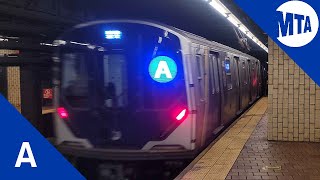 「IND」Inwood207th Street bound Kawasaki R211A A train departing 125th Street [upl. by Eahsal120]