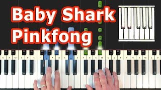 Baby Shark Song  Piano Tutorial Easy  Pinkfong  How To Play Synthesia [upl. by Harras]