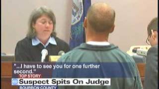 Suspect spits on judge during arraignment [upl. by Olsen]