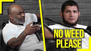 Khabib nurmagomedov tells Mike Tyson to put the weed away Someone got mad about it Paddy pimblett [upl. by Hunfredo114]