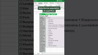 Comment rechercher des données géographiques sur Excel apprendreexcel astuceexcel excelfrancais [upl. by Nerland]