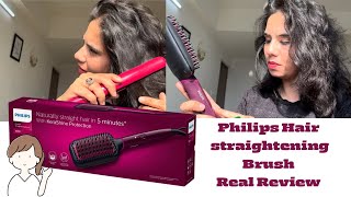 Best Philips hair straightener BrushReal Review  Frizzy hair solution gadgets viral viralvideo [upl. by Sibel833]