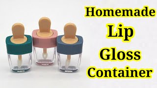 How to make lip gloss container with brush at Home  DIY Homemade Lip gloss Container at Home [upl. by Ellenahc]