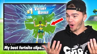 REACTING to my best fortnite clips using the soccer skin [upl. by Ehtyde]