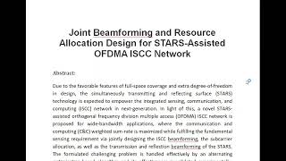 Joint Beamforming and Resource Allocation Design for STARS Assisted OFDMA ISCC Network [upl. by Rheta]