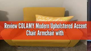 Review COLAMY Modern Upholstered Accent Chair Armchair with Pillow Fabric Reading Living Room Side [upl. by Codee]