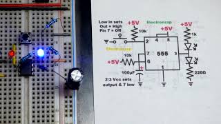 Monostable Mode 555 Timer Circuit [upl. by Heddy980]