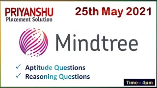 Mindtree Aptitude Questions  Mindtree Reasoning Questions  Mindtree questions asked on 25 MAY 2021 [upl. by Melisent577]