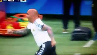 Sampaoli Crazy Reaction to Argentina Goal  France vs Argentina 2018 [upl. by Eugnimod26]