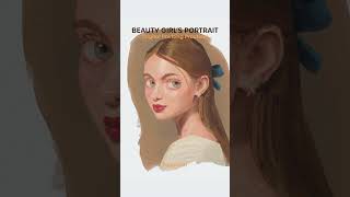 Beauty Girls Portrait Timelapse  Digital Painting Study shorts art [upl. by Reel198]