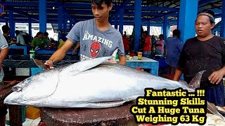 Fantastic‼️🔥 Amazing Skills Cut Large Tuna Fish Weighing 63 Kg [upl. by Burne573]