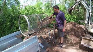 Sorting top soil with home made scrap trommel and shaker table [upl. by Dolley191]