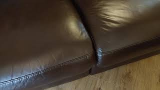 Leather Sofa Repair and Recolour  Completion  Leather repairs  Sofa damage [upl. by Quickel849]