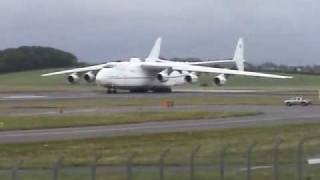 ANTONOV 225 TAXI AND TAKEOFF PRESTWICK AIRPORT [upl. by Ardnosac]