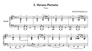 Astor Piazzolla Tango quotVerano Porteñoquot for piano with score [upl. by Tessil273]