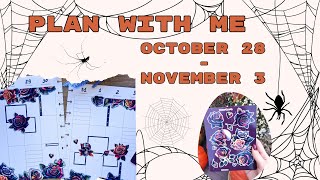 Plan with me Halloween  Halloween planner decoration  Spooky spread  Planner Talking [upl. by Ettelimay]