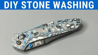 DIY  STONE WASHING A COATED KNIFE BLADE Does it work [upl. by Leifeste]