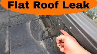 FLAT ROOF LEAK REPAIR  Repairing a rubber roof leak very simple and easy and fast GAME CHANGER [upl. by Mindi]