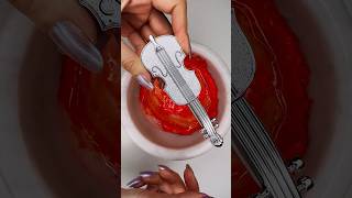 Violin 🎻 Lipstick 💄 into Slime satisfying makeupslime lipstick viral shortvideo shorts [upl. by Nilad135]