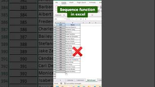 Sequence Function in Excel Examples shorts exceltips exceltricks [upl. by Esor49]