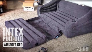 Intex Inflatable Couch with Pullout Bed  Full Review [upl. by Atekan811]