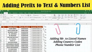 Excel Tutorial How to Add Prefix to Text or Numbers [upl. by Marleen532]