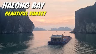 HALONG BAY VIETNAM 🇻🇳 BEAUTIFUL SUNSET travel beautifulsunset halongbay sunset [upl. by Pettifer891]