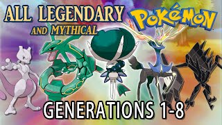 All Legendary and Mythical Pokémon  All Generations 18 [upl. by Fita]