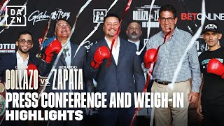 OSCAR COLLAZO VS GERARDO ZAPATA  PRESSER AND WEIGHIN HIGHLIGHTS [upl. by Willyt]